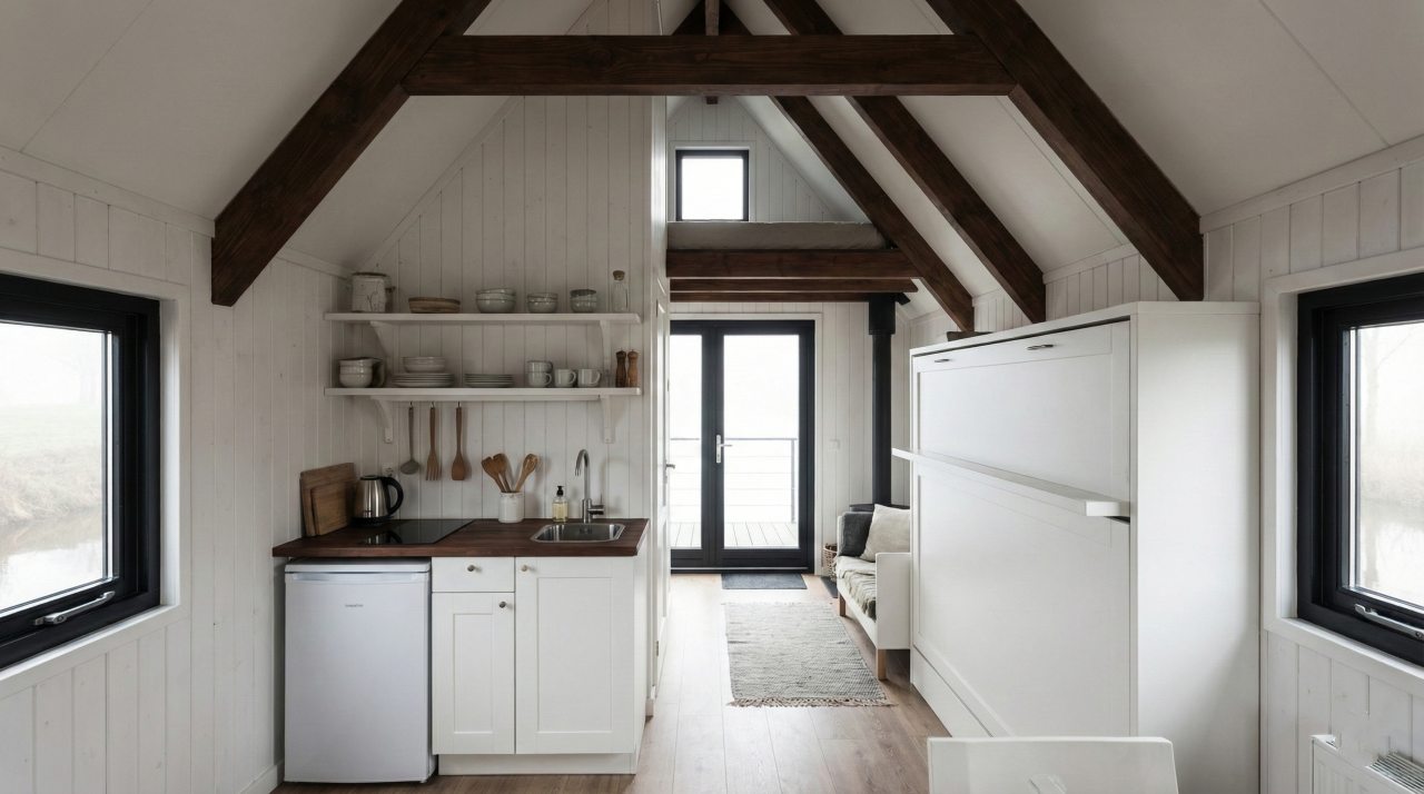 The A-Float – Modified Mid-Century A-Frame interior