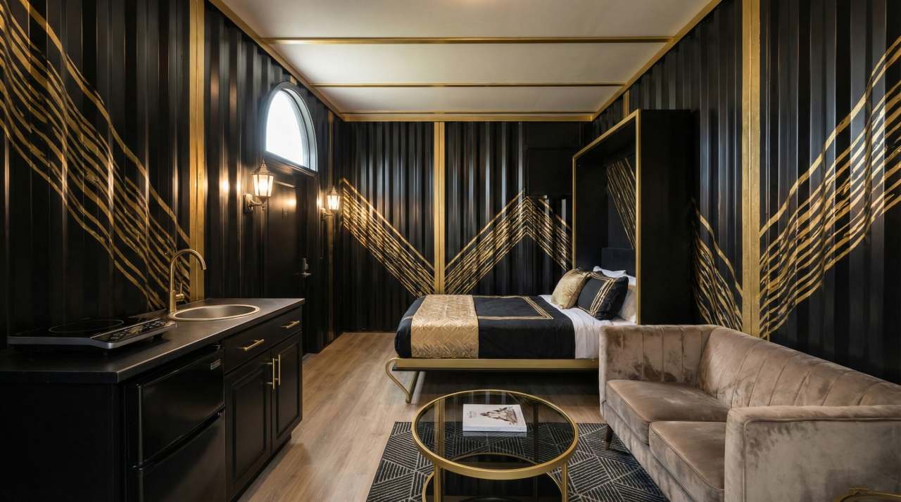 The Art Deco Jewel – Roaring 20s Tiny Living interior
