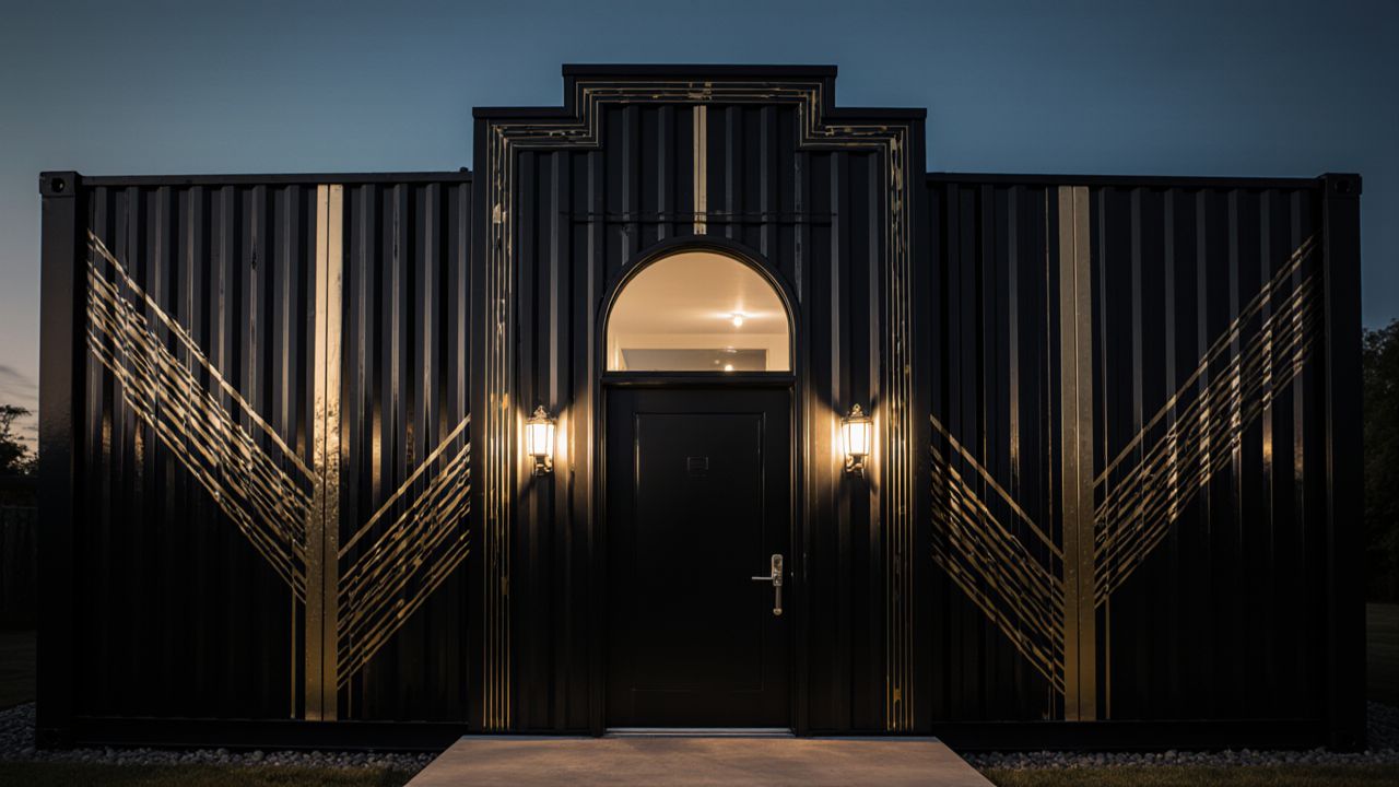 Gilded Noir Pavilion – Art Deco Glamour in Tiny Living