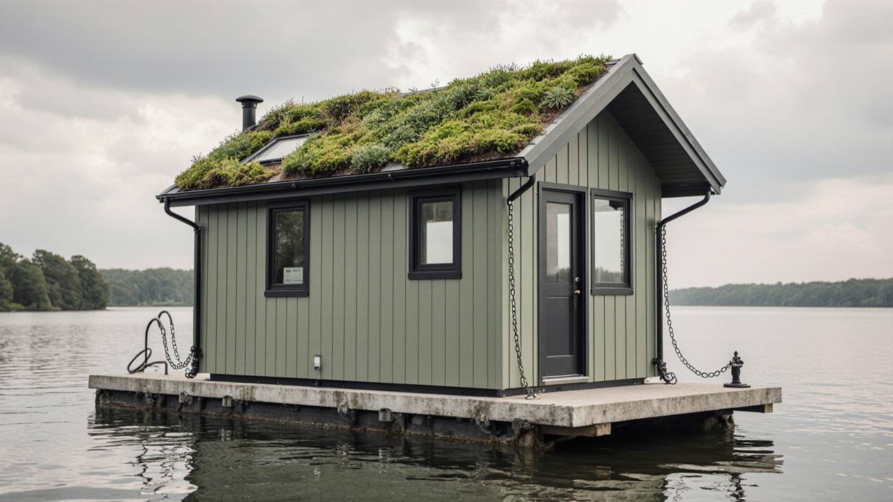 Sage Green Sanctuary – A Living Roof Floating Cabin