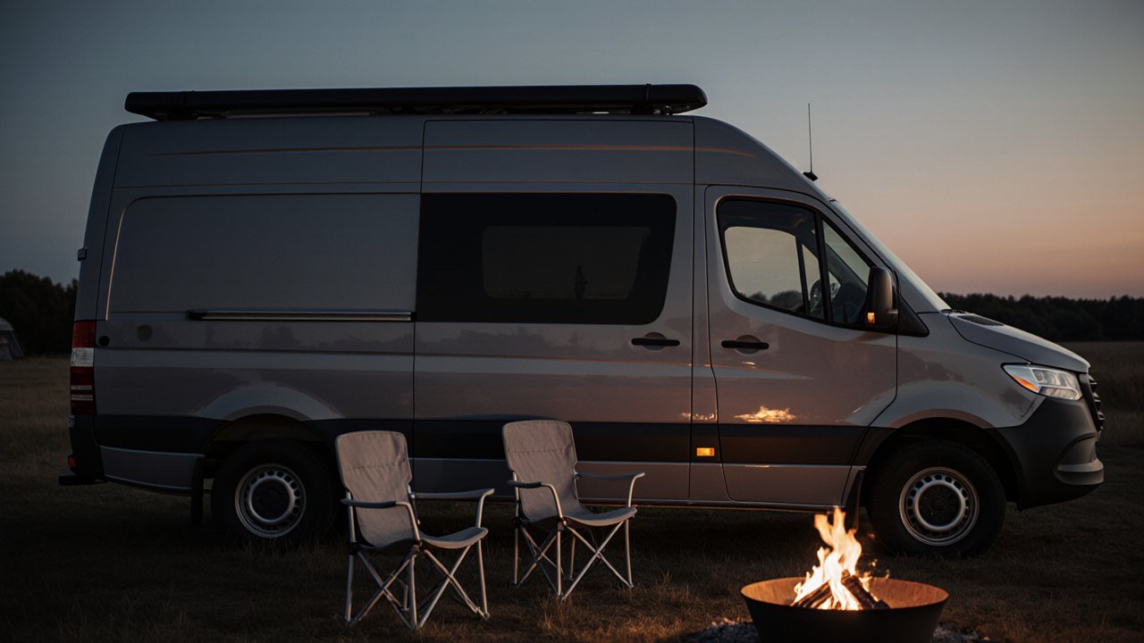 Modern Walnut & Twilight Silver Haven – Mobile Bunk for Couples