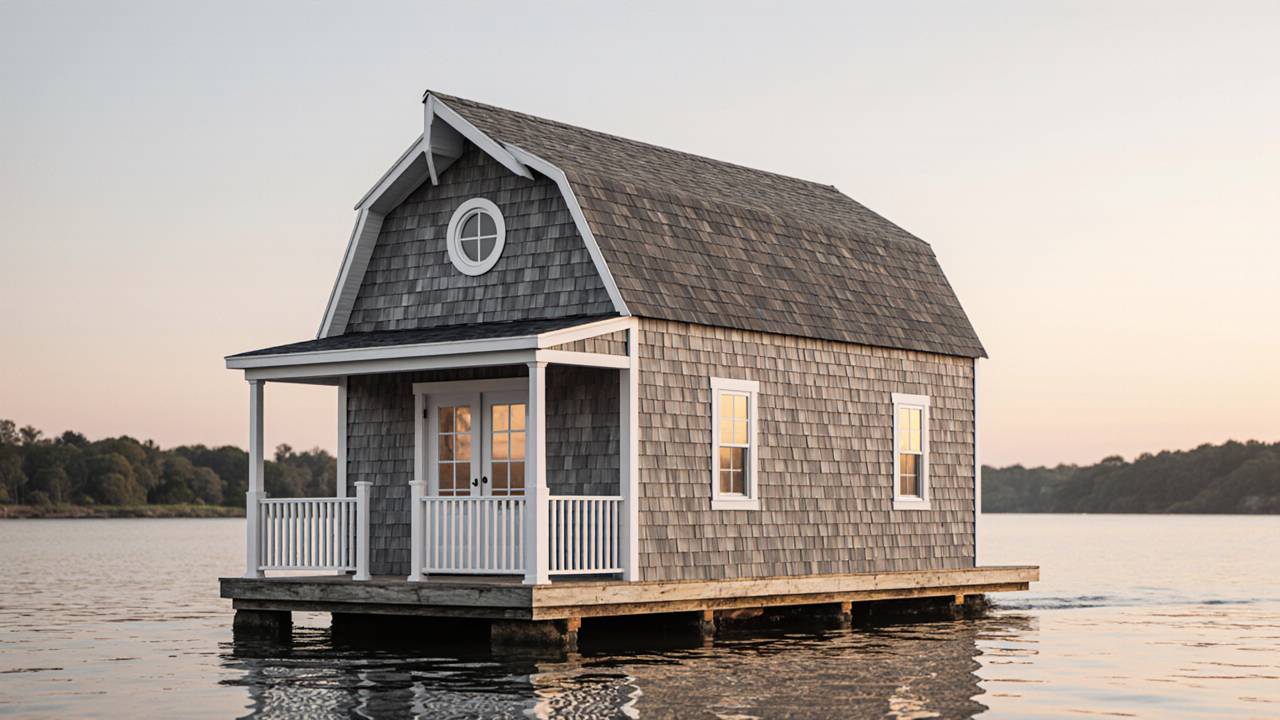 Coastal Grey Barn – A Floating Shingle-Style Cottage