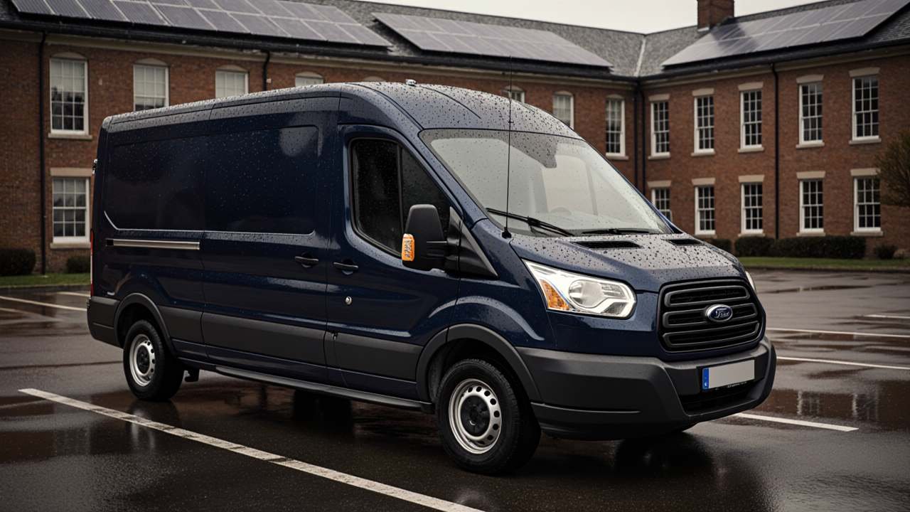 Deep Navy & Oak Study - A Mobile Library for the Modern Academic