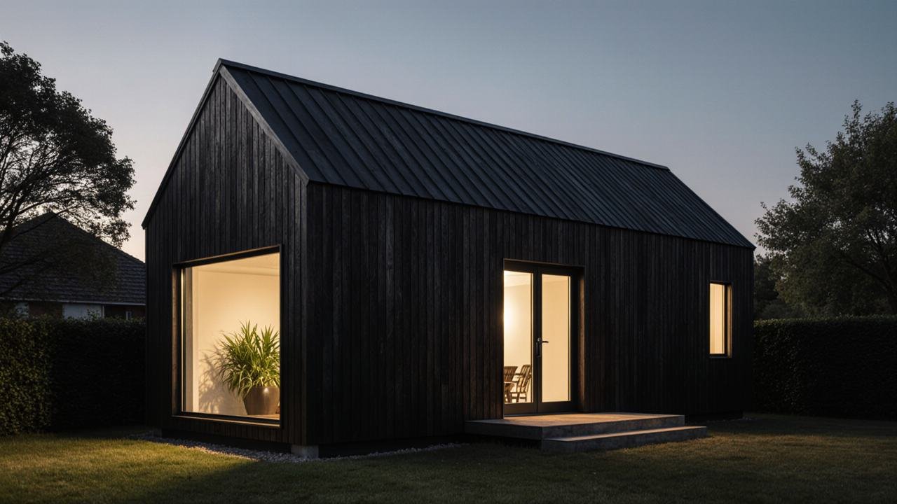 Midnight Wood and Walnut Haven — A Scandi-Modern Minimalist Retreat