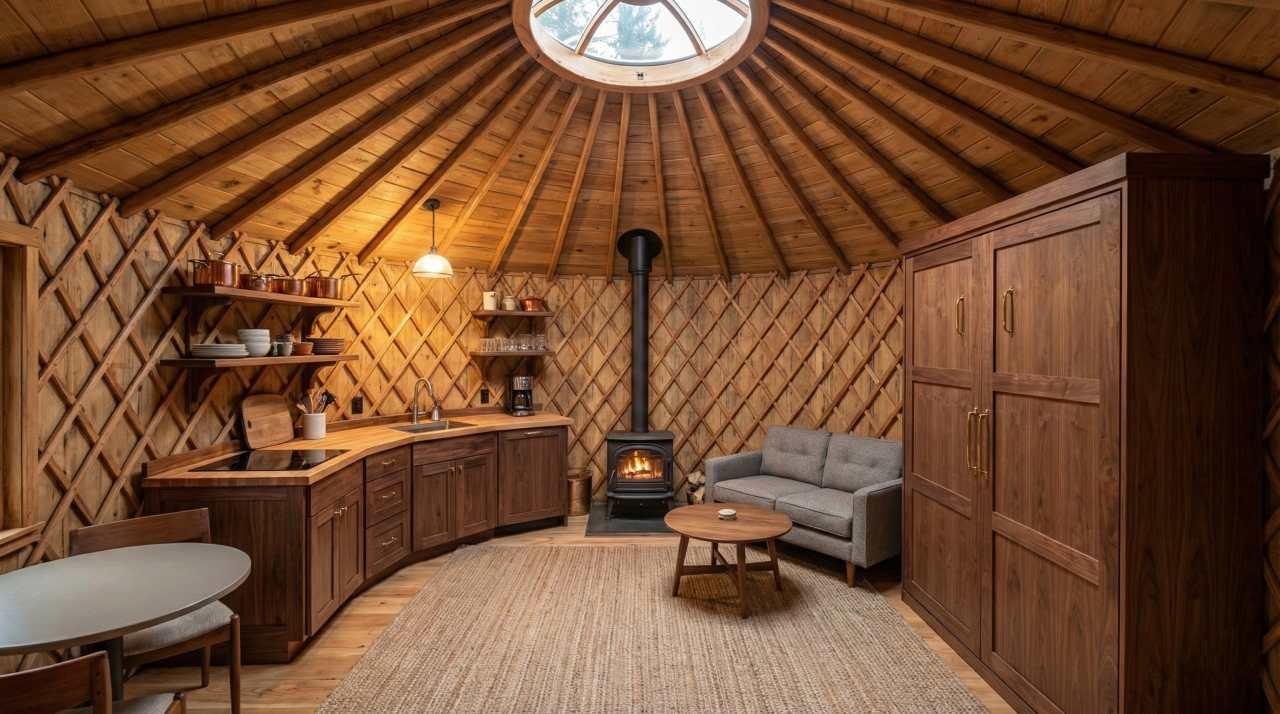The Nordic Round Super-Insulated Yurt interior