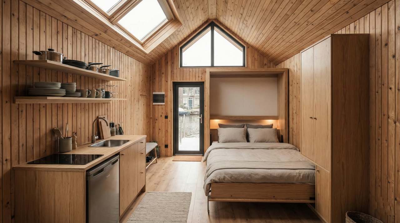 The Nordic Split – Timber Clad & Split-Level interior