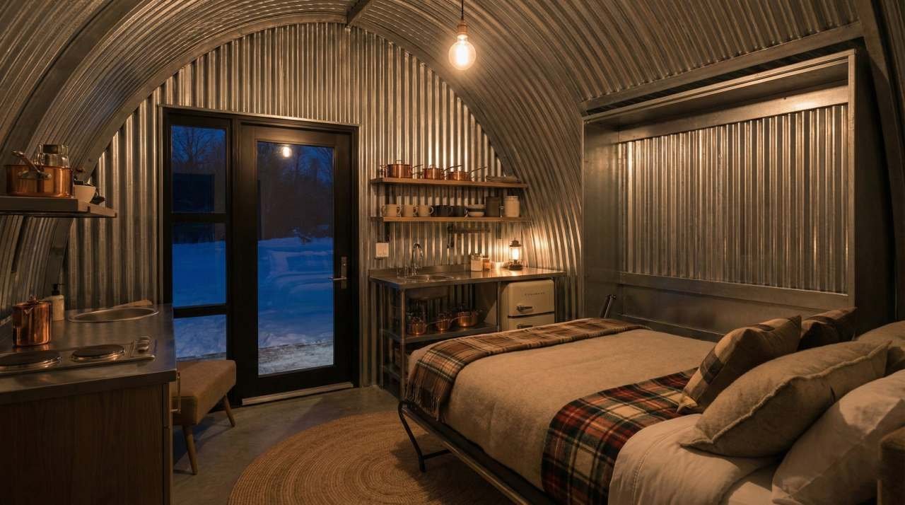 The Quonset Modern interior