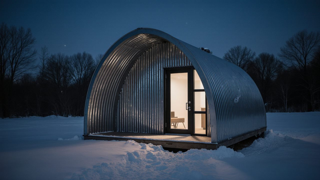 Corrugated Steel & Retro Warmth – A Quonset Studio Escape