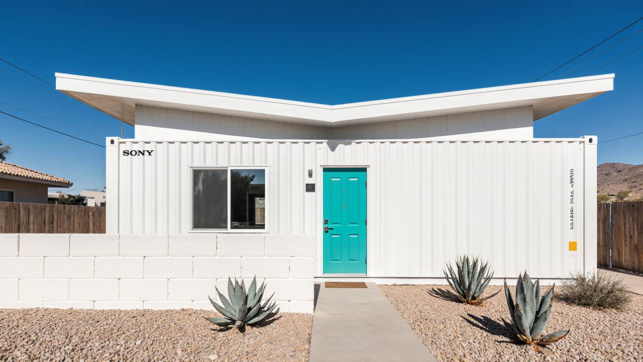 Teal & White Desert Pop – Mid-Century Modern Container Revival