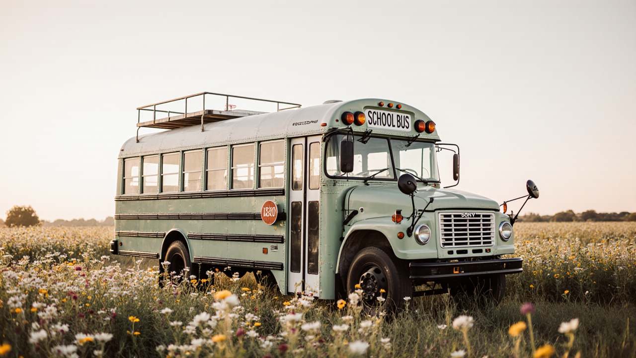 Vintage Mint & Birch Skoolie - A Nostalgic Route to Relaxation