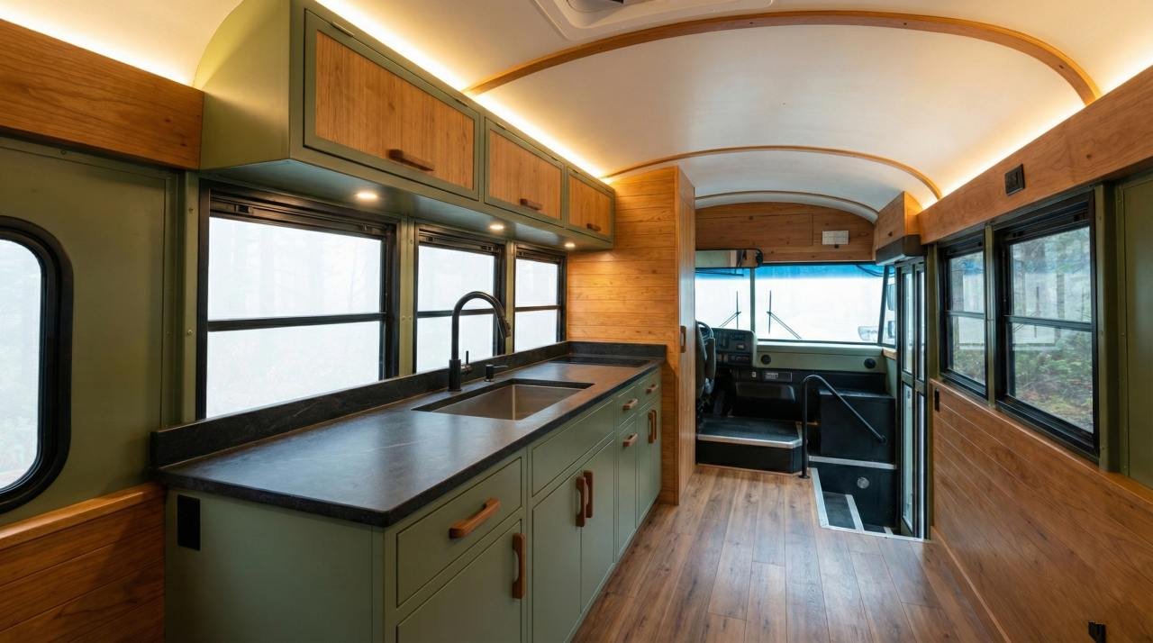 The Scandi-Minimalist Sun-Drenched Galley interior