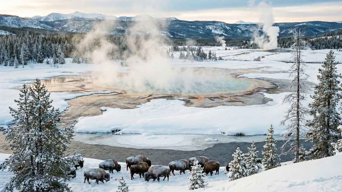 Mid-January (Post–New Year) — Yellowstone National Park