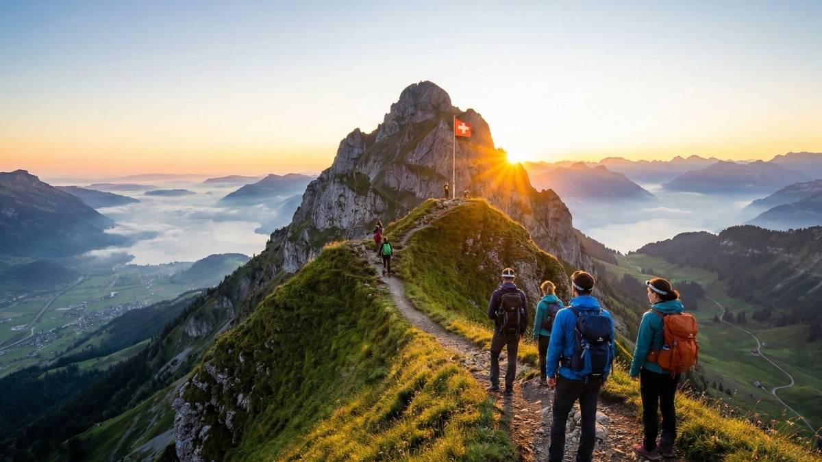 Grosser Mythen Sunrise Hike, Switzerland