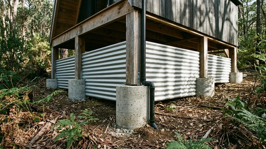 Corrugated Metal Skirting and Pier Foundation