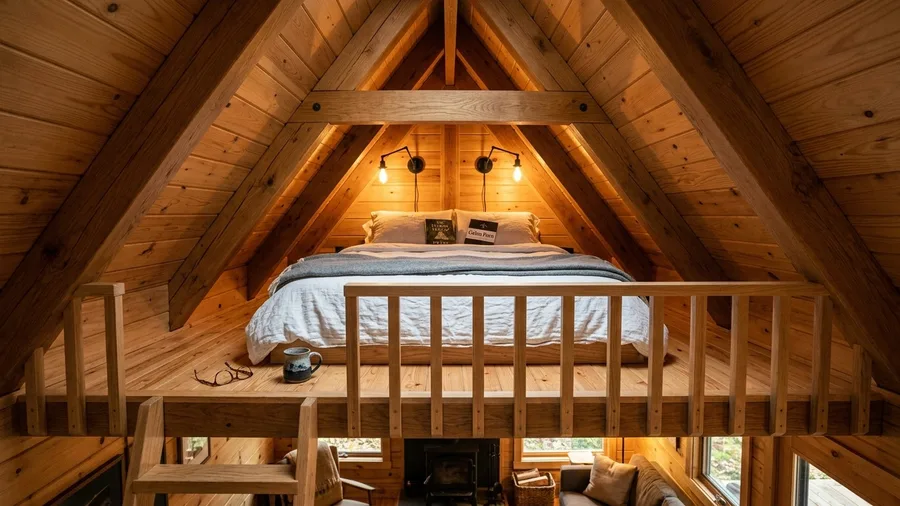 Lofted Sleeping Quarters Under Exposed Rafters