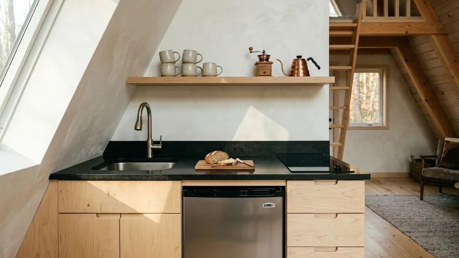 Minimalist Birch Plywood Kitchenette