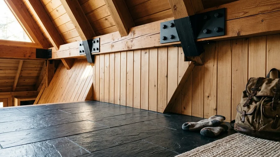 Three-Surface Mix of Timber, Stone, and Steel