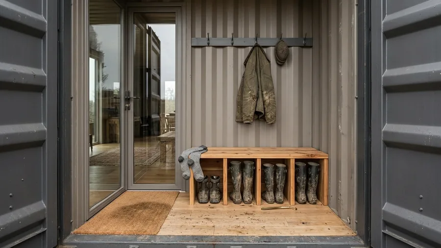 End-Entry Mudroom and Living Zone