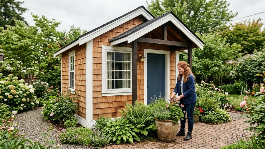 Craftsman Style Cedar Shingles with Crisp White Corner Trim