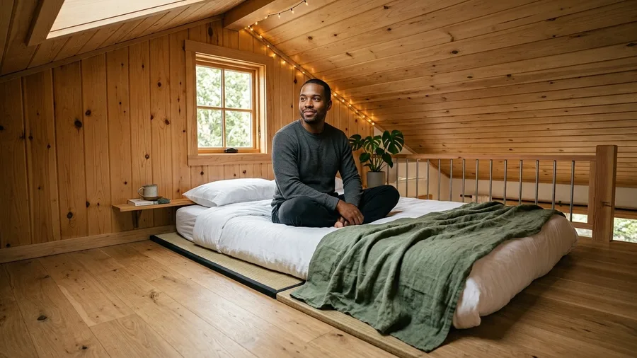 Low-Profile Japanese Futons Maximize Headroom