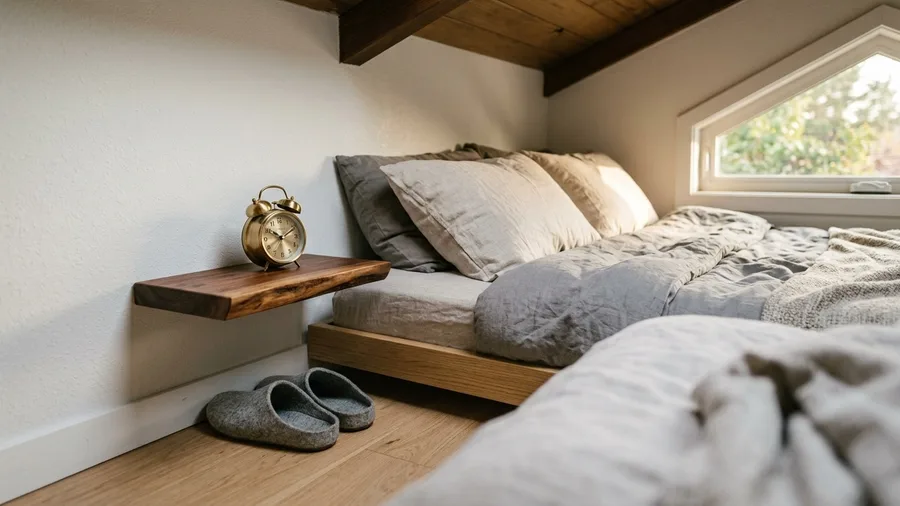 Floating Wall Shelves Replace Clunky Nightstands