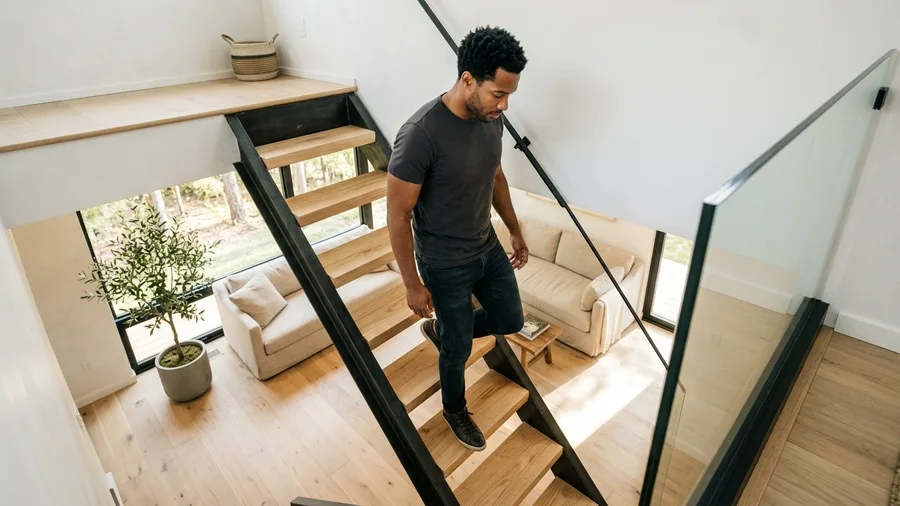 Open-Tread Alternating Stairs Preserve Visual Flow