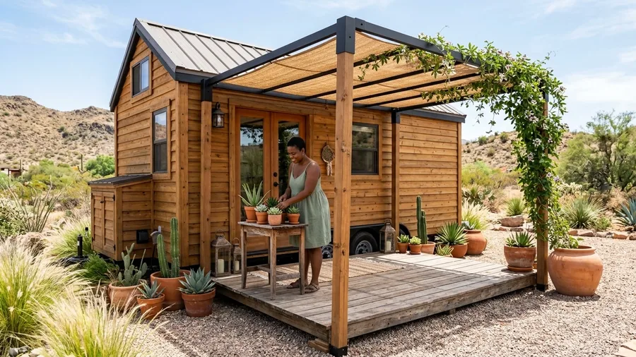 Pergola-Roof Folding Porch Combination