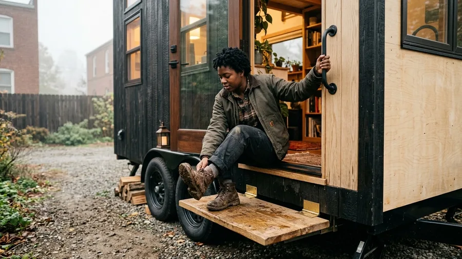 Compact Fold-Down Stoop for Solo Dwellers
