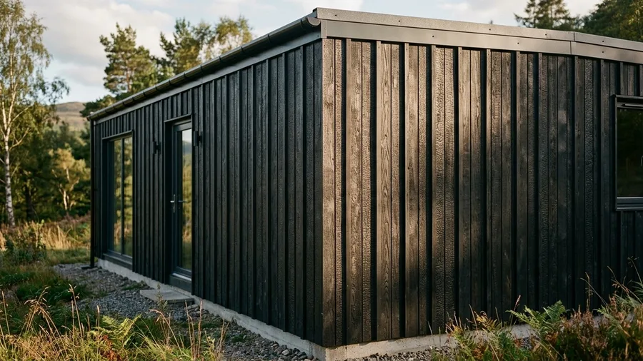 Vertical Shou Sugi Ban Wood Siding