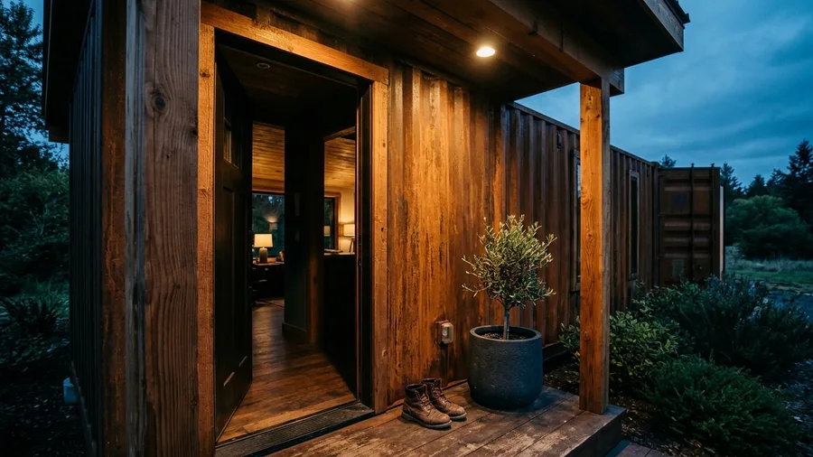 Cortogenic Corrugated Metal with Timber Accents