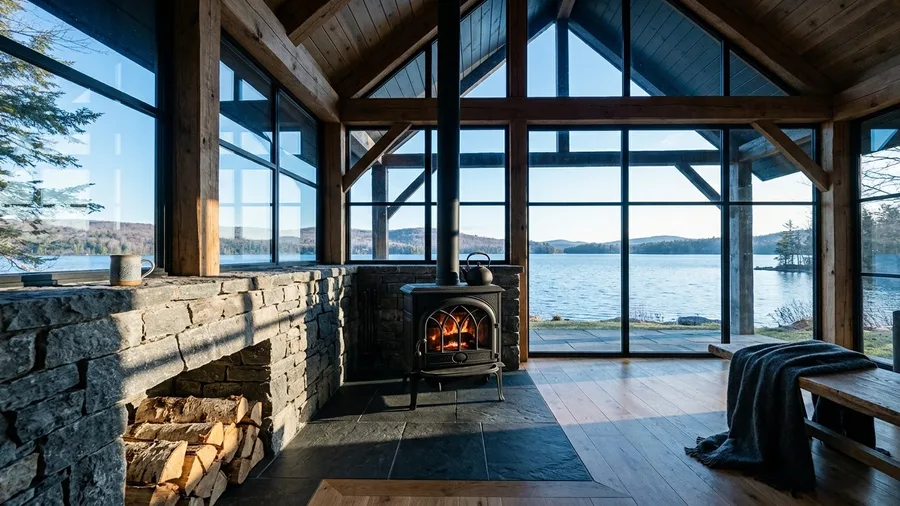 The Lakeside Glass Lookout Anchored by Stone
