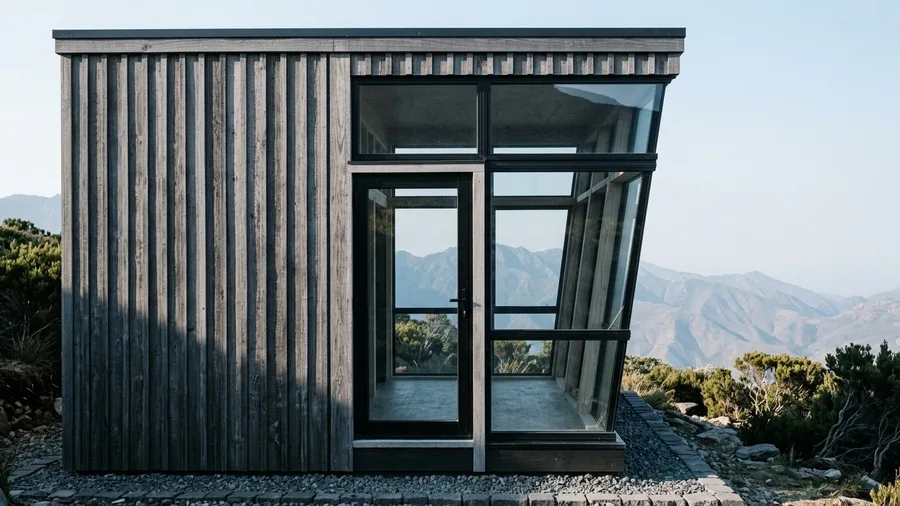 The Compact Mountain Perch With Angled Glass Walls