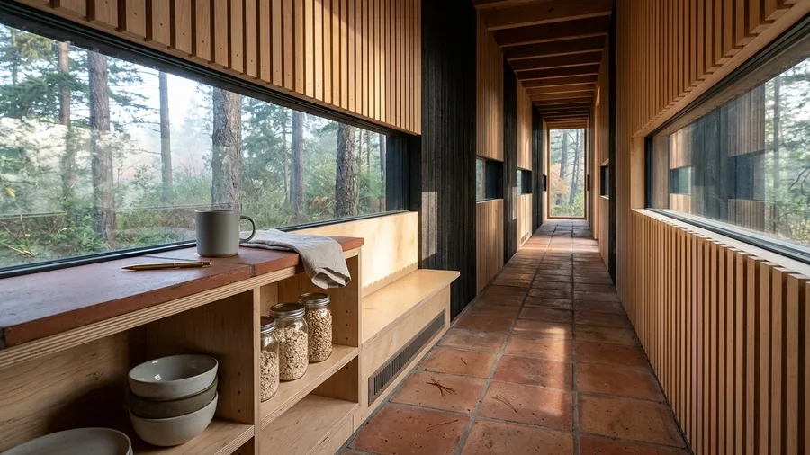 The Reforested Ridge Cabin With Wraparound Glass Strip