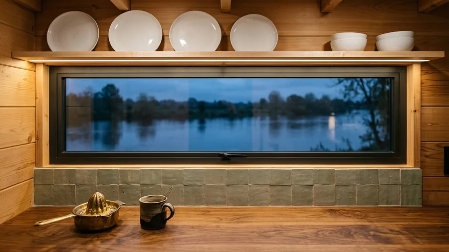 The Riverbank Hideaway Featuring Ribbon Windows