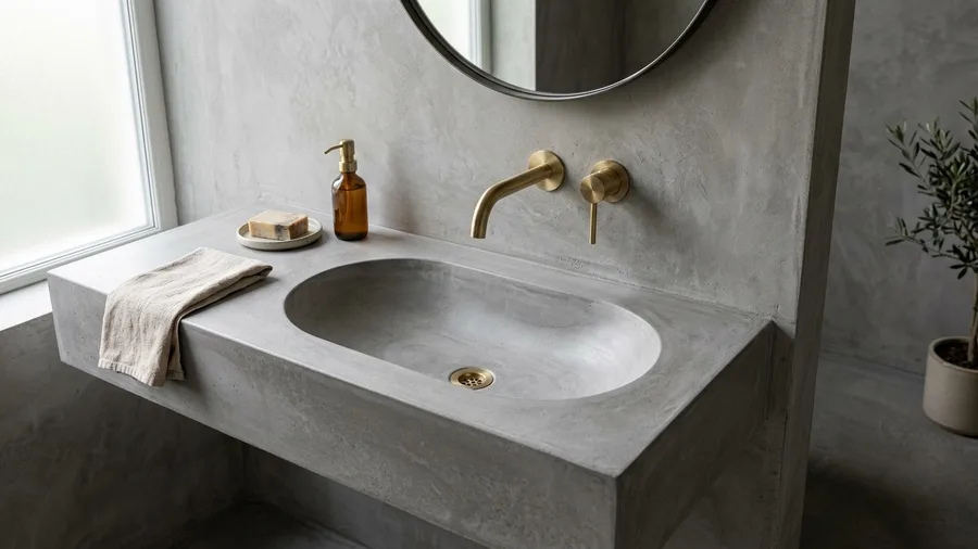 Monolithic Micro Concrete Basin Sink