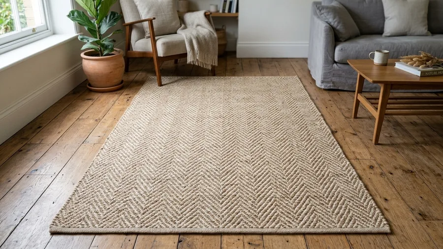 Jute and Wool Flatweave Area Rug
