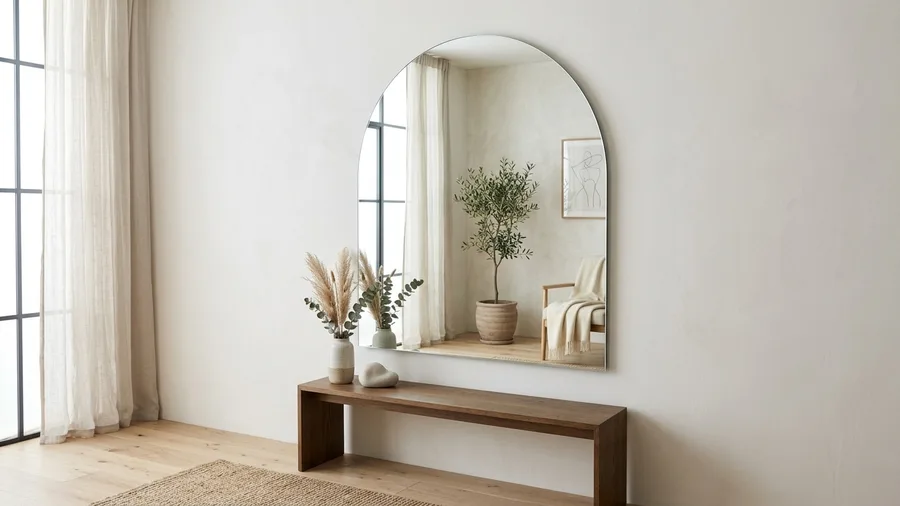 Frameless Round Arch Vanity Mirror