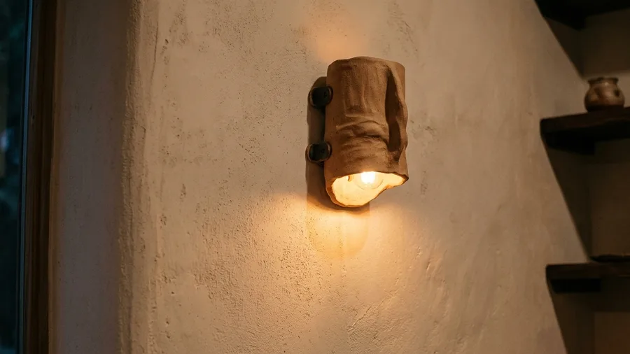 Handmade Ceramic Ripple Wall Sconce