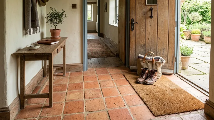 Unglazed Terracotta Floor Tile Threshold