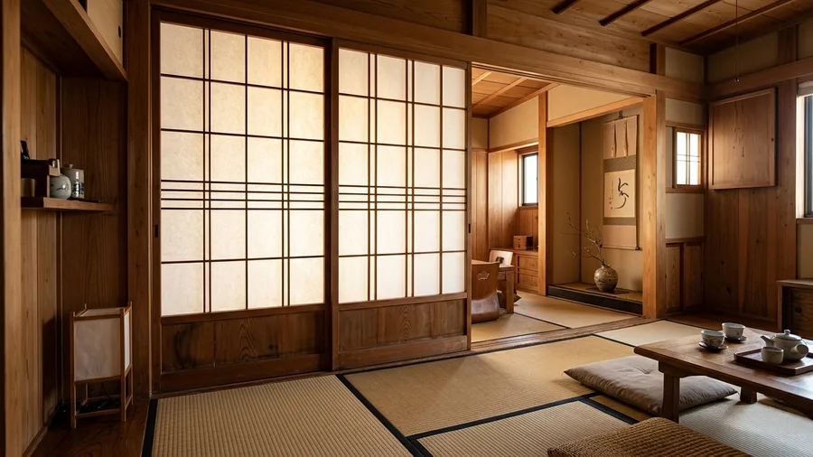 Slatted Pine Shoji Room Divider