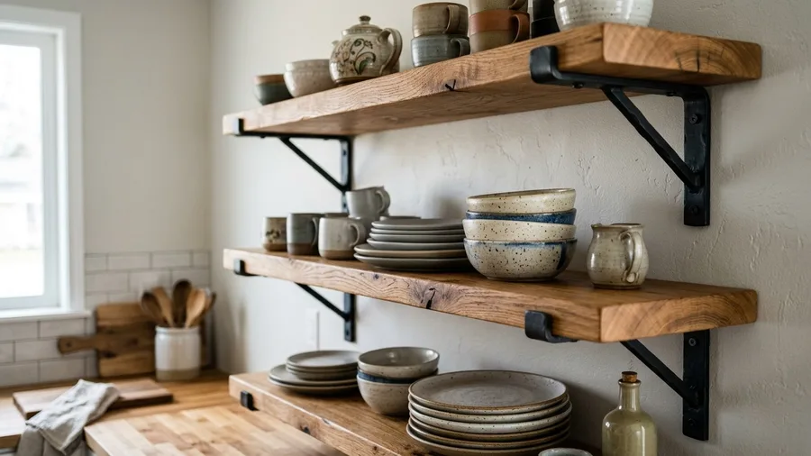 Minimalist Black Steel Open Shelving