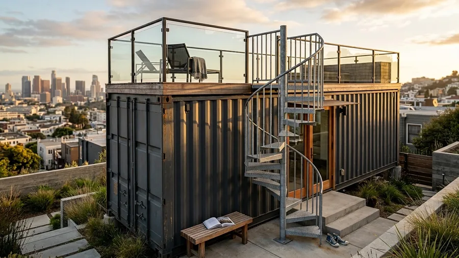 Single-Container Urban Rooftop Lounge