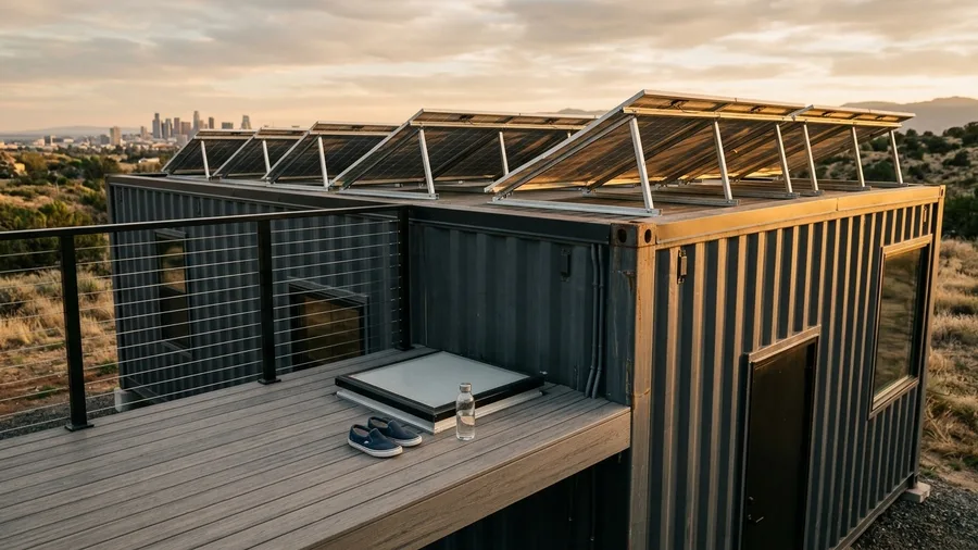 Off-Grid Solar Powered Container Sky Deck