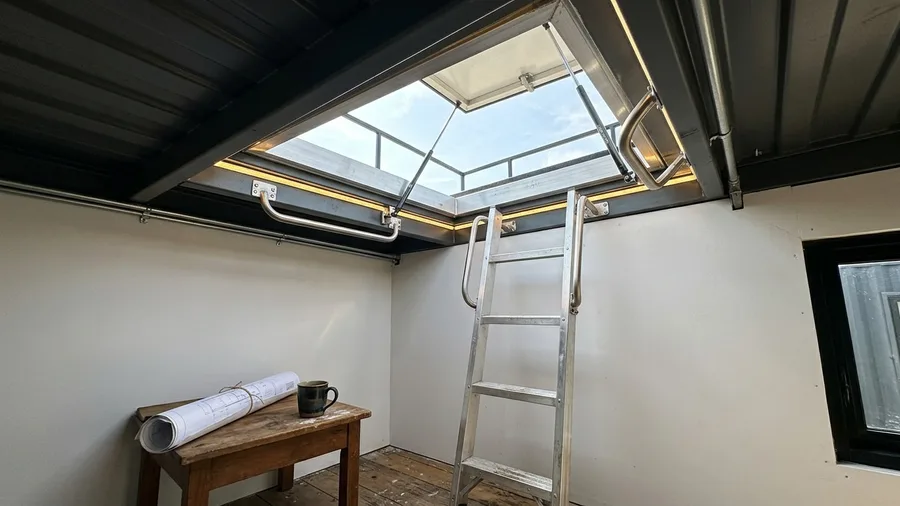 Compact Studio Container with Hatch Access Deck