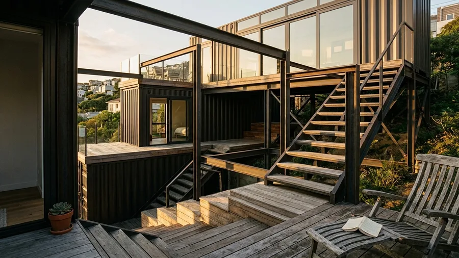 Stepped Multi-Level Container Roof Terrace