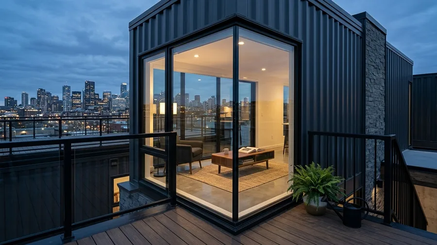 Cantilevered Glass Corner Container Suite