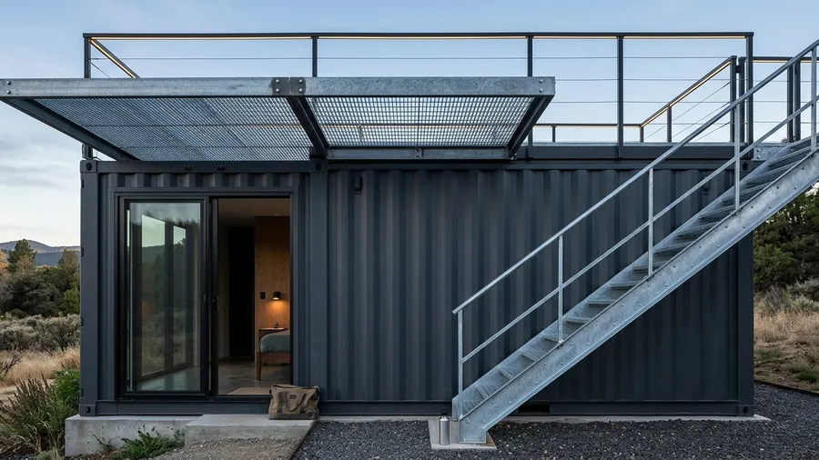 Industrial Chic Container with Metal Grate Deck