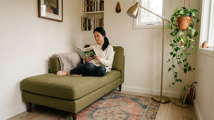 Asymmetrical Corner Lounge Configuration