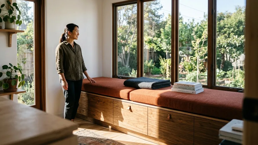 Built-in Window Bench with Hidden Storage