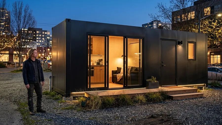 Minimalist Black Shipping Container
